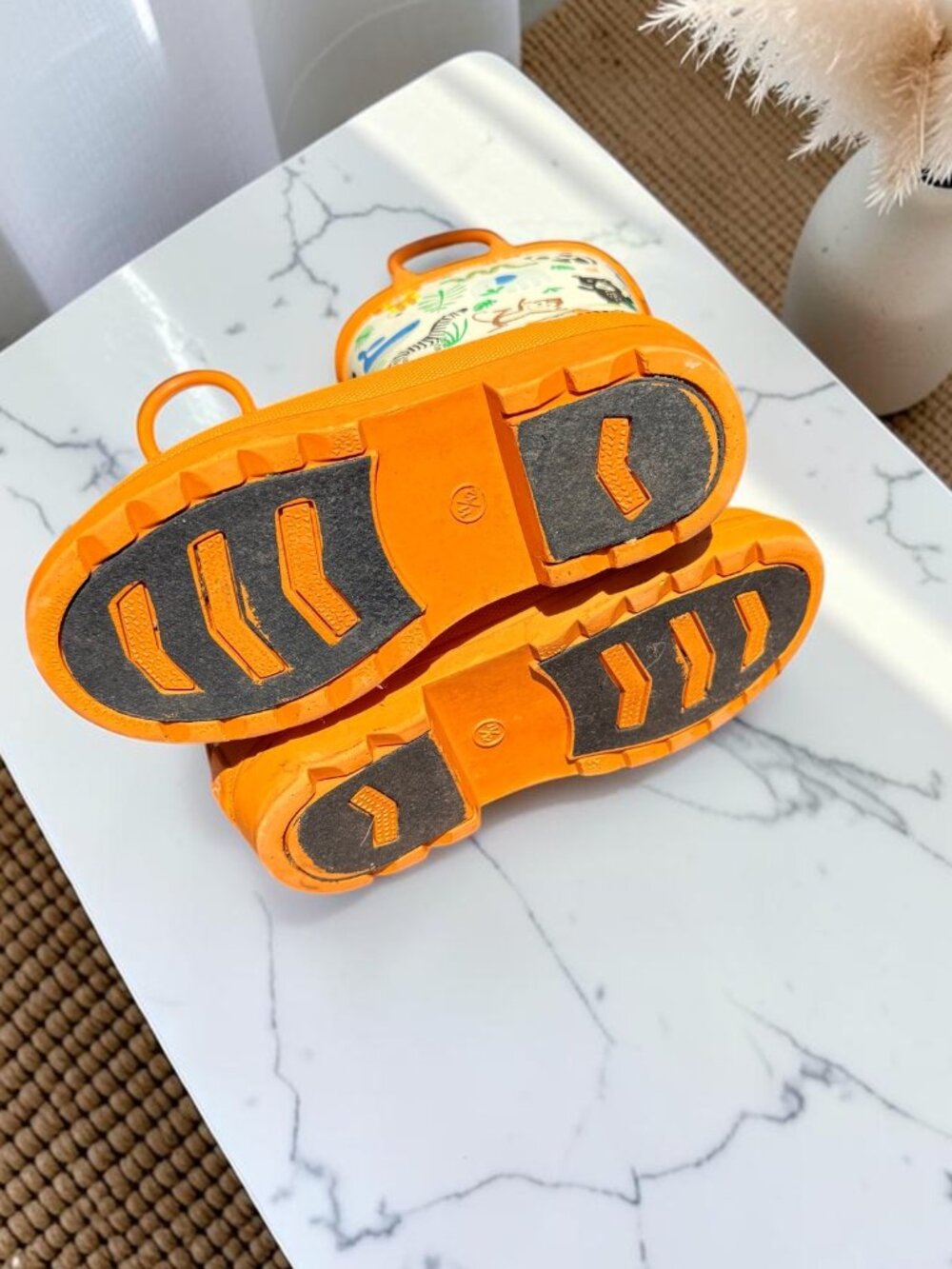 Lily & Dan Kids Safari Jungle Rain Boots Orange Animal Print Waterproof 11/12 - Picture 11 of 13